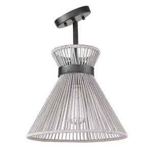 CAPITOL LIGHTING One Light Semi-Flush Mount Avon Matte Black Ceiling Light NEW